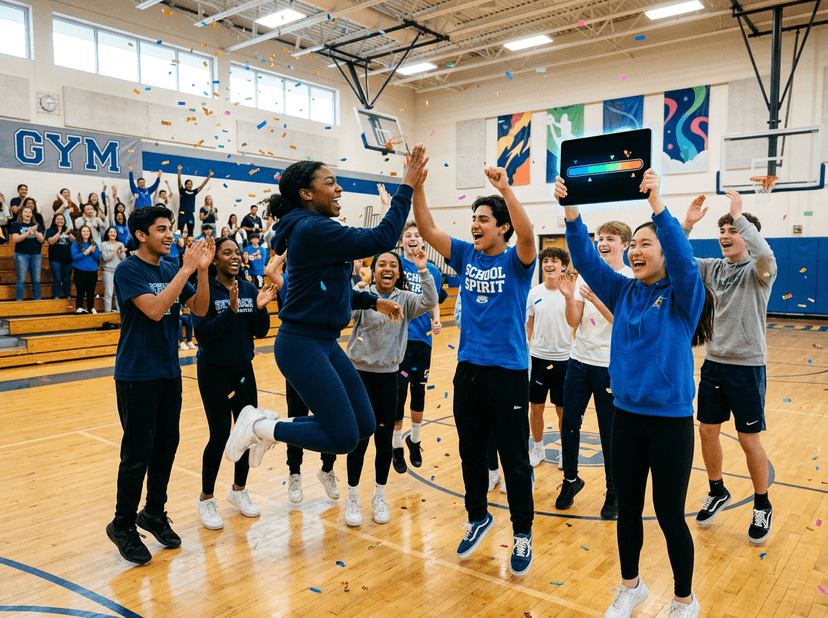 Group members celebrating after reaching their fundraising goal