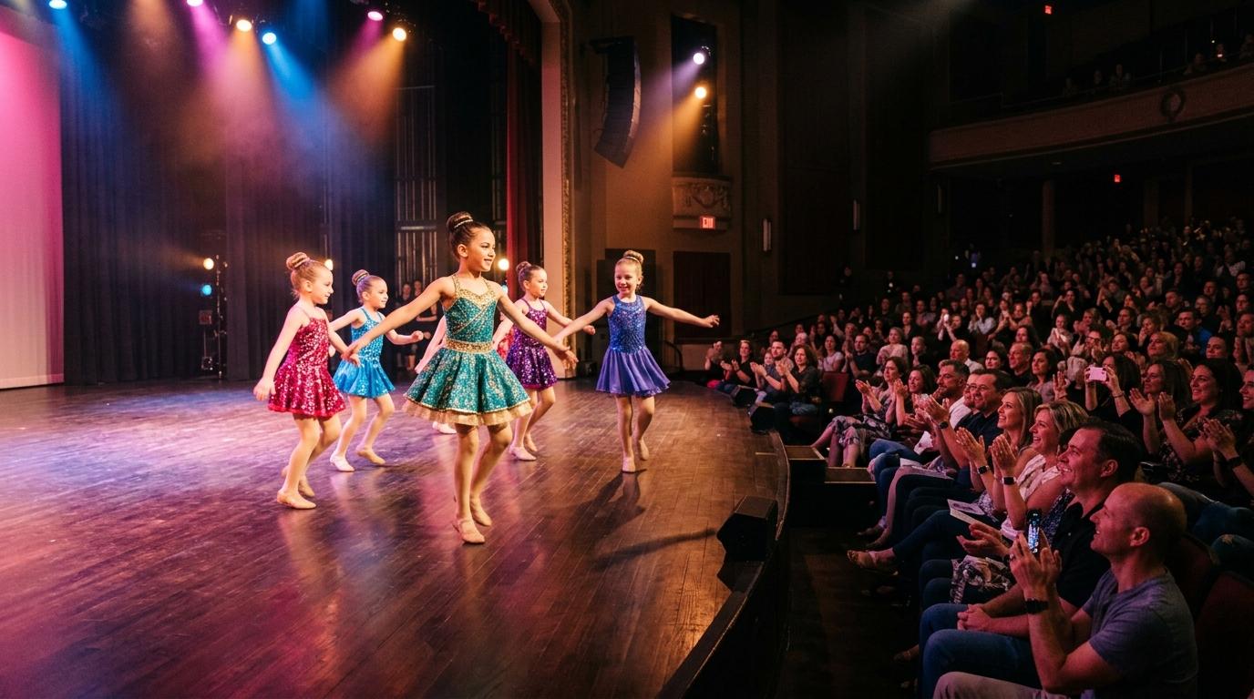 Dance recital performance on stage with audience