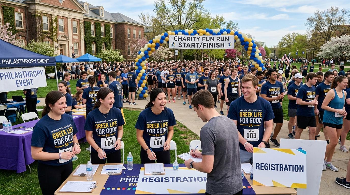 Greek life philanthropy event on campus